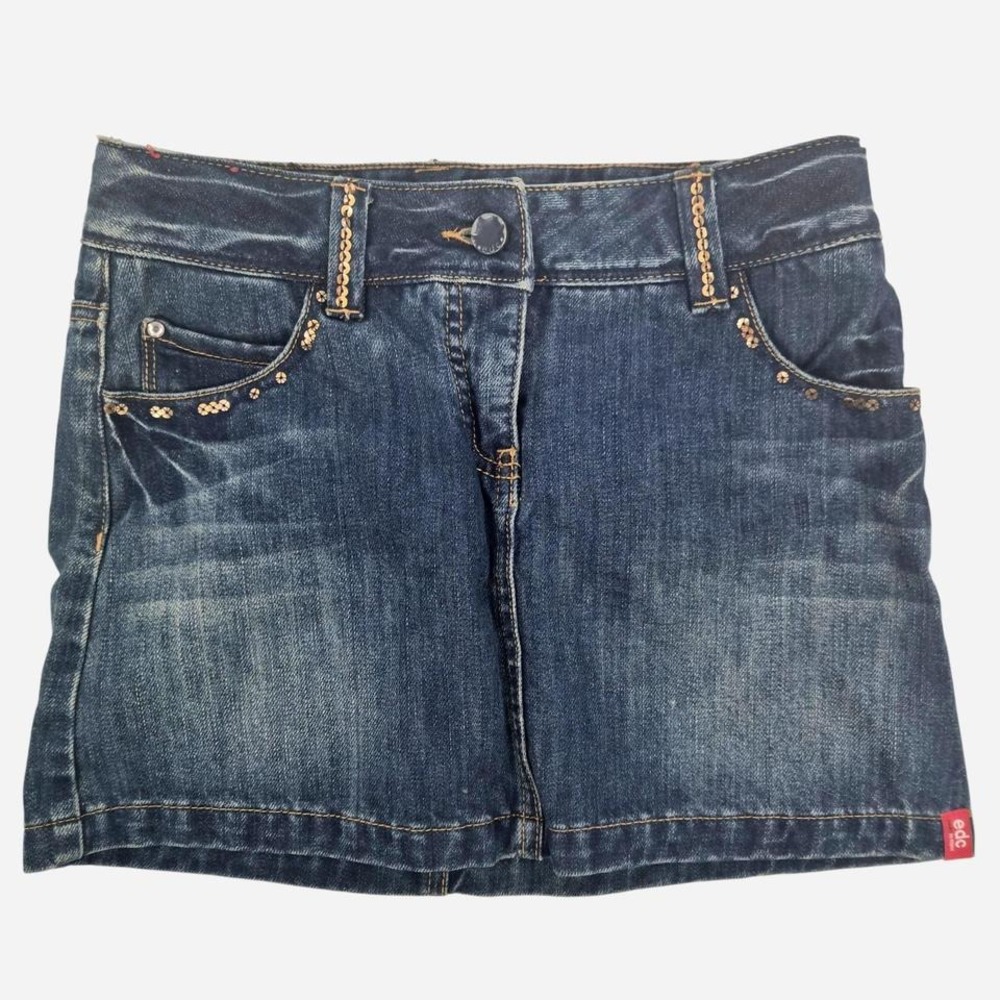 Y2k Esprit EDC denim‎ mini skirt with sequin details